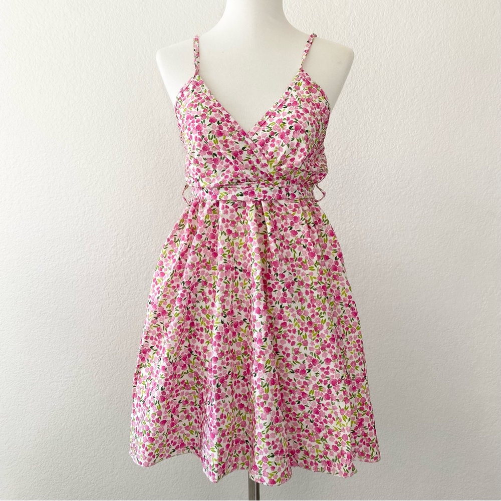 Floral Belted Mini Dress - Picture 1 of 4